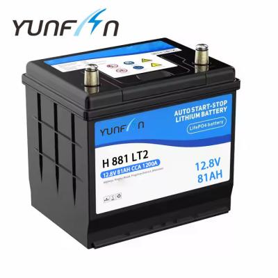 China Start and Stop System Lithium-Ion Car Battery 12.8V 81ah with High Energy Density LifePO4 for sale