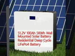 51.2V 100Ah 5KWh Wall Mounted Solar Battery Residential Deep Cycle LiFePo4 Battery