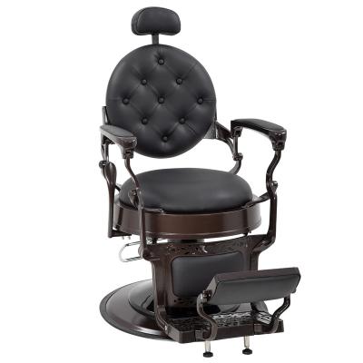 China HONGLI EUROPEAN Retro Hair Salon Barber Chair Furniture Antique Black Heavy Duty Set For Sale for sale