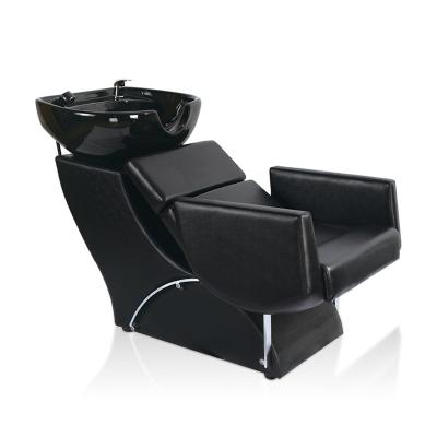 China Salon Contemporary High Quality Black Shampoo Washing Hair Washing Chair for sale