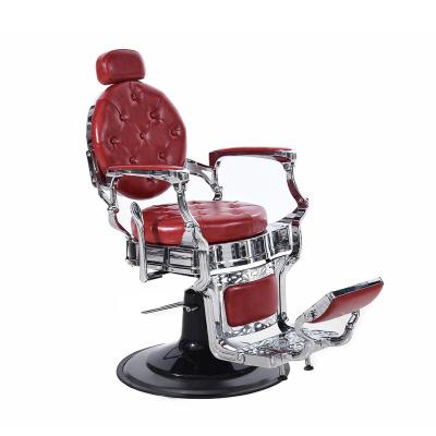 China EUROPEAN Modern Red Adjustable Reclining Barber Hair Beauty Salon Furniture for sale