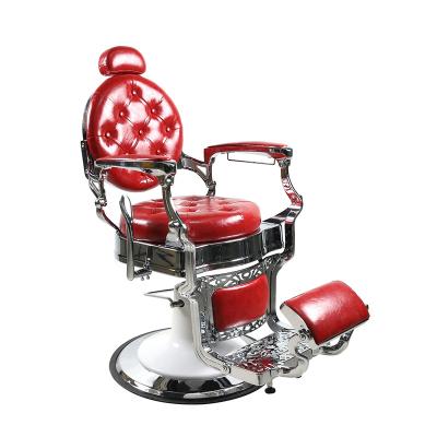 China Vintage Beauty Salon European High Quality Red Barber Chair for sale