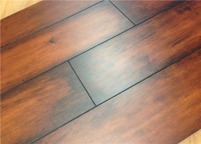 China Linen Surface Textured Engineered Wood Flooring in Kitchen Dark Laminate E1 for sale