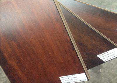 China Glueless Textured Laminate Flooring , Dark Wooden Floating Dressing Room Floorings for sale