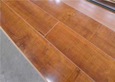 China High Gloss Waterproof Laminate Flooring , Valinge Click Shiny Mahogany Wood Flooring for sale