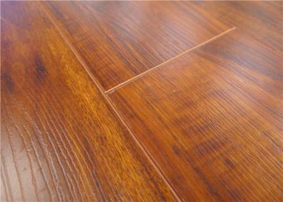 China Embossed Red Commercial Textured Laminate Flooring with V-Groove Edge for sale