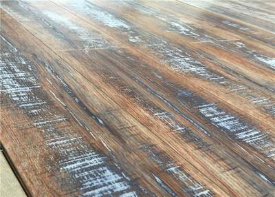 China Flameproof 12mm Handscraped V Groove Antique Oak Laminate flooring 9971 for sale