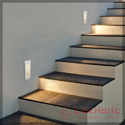 China Modern LuxHolic 4W IP65 External Square Wall Lights Outdoor Outdoor Backyard Stair Step Mounted Light for sale