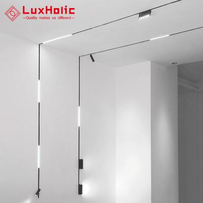 China Luxholic 48V Modern PVC Ceiling Magnetic Track Sport Lighting Led System 24V 25W New Design Magnetic Linear Track Light For Pro/Home for sale