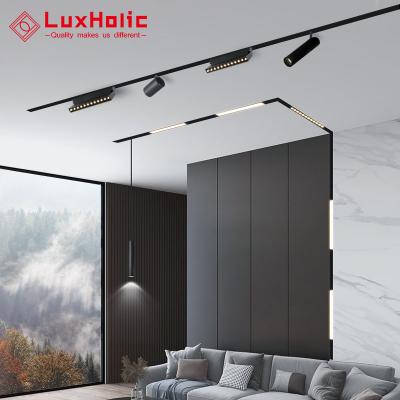 China Modern Indoor Aluminum Ceiling Lamp Living Room Linear LuxHolic Grill Recessed Downlight Outdoor Mounted Linear Magnetic Pendant Light for sale