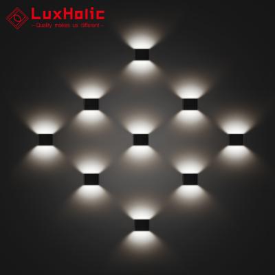 China Modern Aluminum Black Decoration Wall Light Led And Down Aisle Industry Double Led LED Wall Lamp for sale