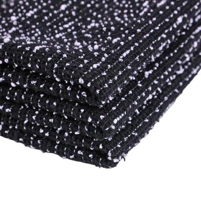 China Black White Custom Designer Fabric For Garment Rib Stripe Bubble Crepe Stretch Brocade Knitted Jacquard Fabric Shrink-Resistant Cotton Factory for sale