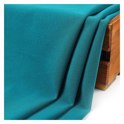 China Good Direct Cheap Price Techno Scuba Polyester Crepe Polyester Tear-Resistant Factory Knock Down Stretch Plain Dyed Moss Crepe Fabric For Dress Coat for sale