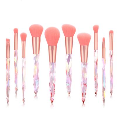 China Angular Blush Flat Makeup Crystal Brush Set Gradient Makeup Brush Set Makeup Brush Set for sale