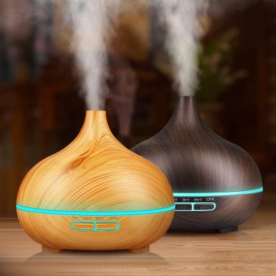 China 7 Color Wood Grain Romatherapy Machine Bedroom Air Purifying Essential Oil Diffuser Home Humidifier for sale