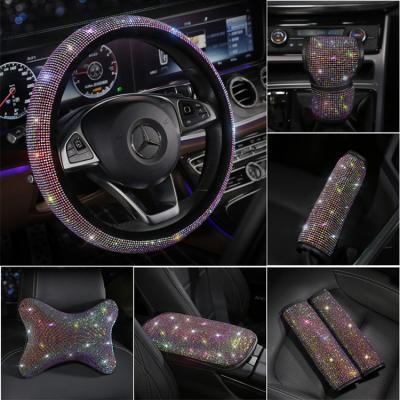 China Bling Luxury Car Wheel Covers Personalized Headrest Steering Cover Four Seasons Universal for sale