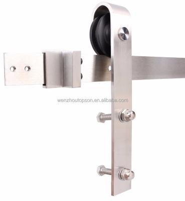 China KinMade Industrial Modern Antique Style Strap Stainless Steel Barn Door Hardware Sliding System for sale