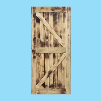 China Sound Insulation America Sliding Barn Door Apartment Cabinet Pine Wood Slide Rustic Interior Barn Doors for sale