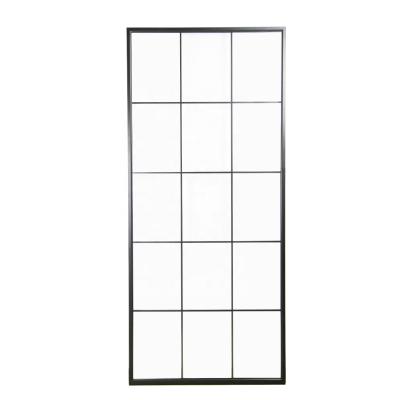 China Modern Rustic Style Black Steel Frame Sliding Aluminum Glass Barn Door for sale