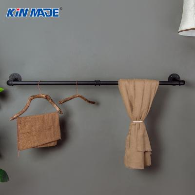 China Modern Industrial Pipe Wall Mounted Clothes Hanging Shelves System, Metal Clothing Towel Rack, Retail Pipe Rack Perfect For Display for sale