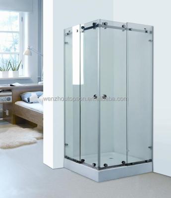 China Modern Square Bathroom Shower Enclosure /DIY Stainless Steel Tempered Glass Sliding Satin SS304/316 Acrylic Frameless Kinmade 8~12mm Mirror for sale