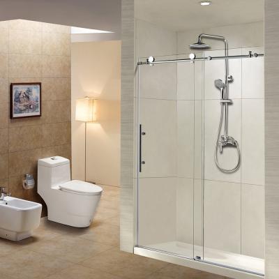 China Kinmade Modern Frameless Glass Shower Doors Bathroom Glass Sliding Screen for sale