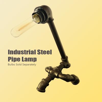 China Industrial Residential Desk Light Lamp Kinmade Pipe Table Lamp, Steampunk Iron LED PC Desk Escape Room Decoration Electric Props for sale