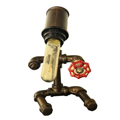 China Retro Industrial Creative Robot LED Desktop Water Pipe Table Lamp for sale