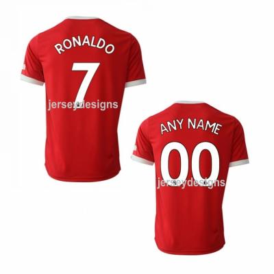 China Shirts & Leading Quality Customized Thailand MUFC 2022 Wholesale Men's Soccer Set Shirt Uniform Kits Ronaldo Soccer Jerseys for sale