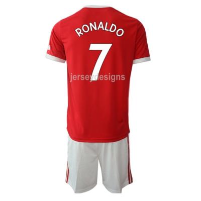 China Shirts & Tops Wholesale Mens Kids Soccer Set Shirt Uniform Kits Ronaldo Soccer Jerseys for sale