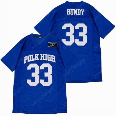 China Wholesale Breathable Married With #33 Al Bundy Polk High Blue Kids Movie Football Tank Top Stitched for sale