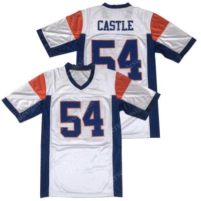 China Wholesale Mens #54 Thad Castle Jerseys Blue Mountain State Movie Football Breathable Singlet Stitched White for sale