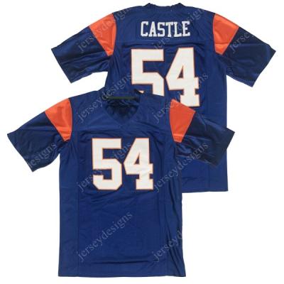 China Wholesale Mens #54 Thad Castle Jerseys Blue Mountain State Movie Football Breathable Singlet Blue Stitched for sale