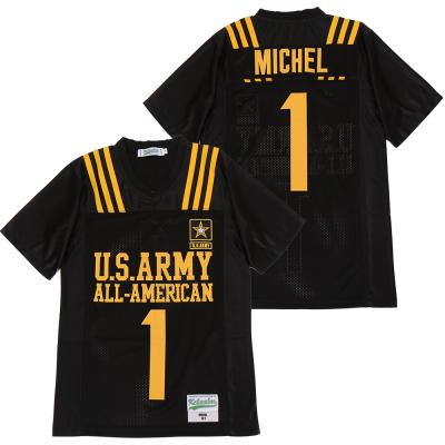 China Wholesale Color Mens Breathable Sony Michel #1 All Name Number S-3XL American Football Jersey Stitched for sale