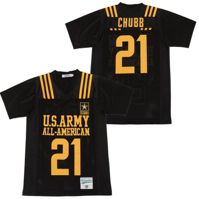 China Wholesale Breathable Mens Nick Chubb All American Football Black Tank Top Stitched Name Number S-3XL for sale