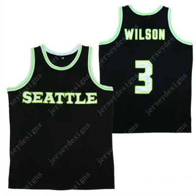 China Men's Breathable Seattle 3 Russell Wilson Basketball Jersey Stitched for sale