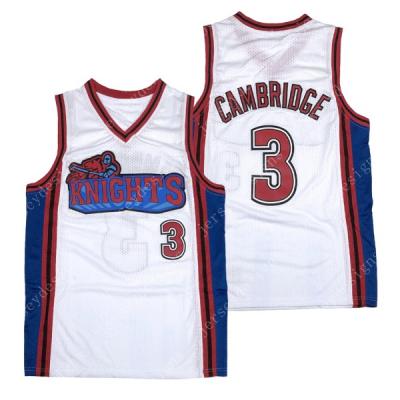 China Men's #3 Calvin Cambridge Like Mike Movie Breathable Basketball Tank Top Stitched White for sale