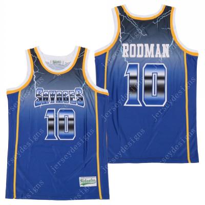 China Men's Breathable Savages High School #10 Rodman College Basketball Jersey for sale