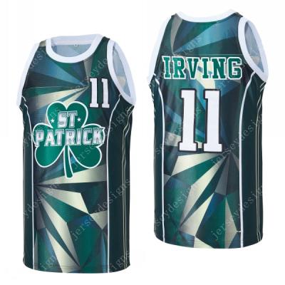 China Men's Breathable St. Patrick College #11 Irving High School Basketball Jersey Stitched for sale