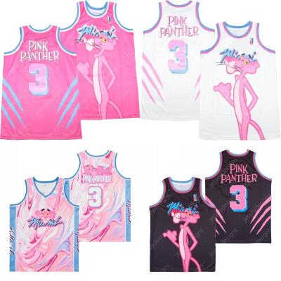 China Breathable Mens Miami Pink Panther Marble 3 Basketball Jersey Stitched Black for sale