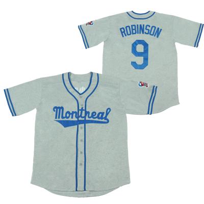 China Wholesale Men's Breathable Montreal 9 Jackie Robinson Royal Baseball Jersey Stitched S-3XL for sale