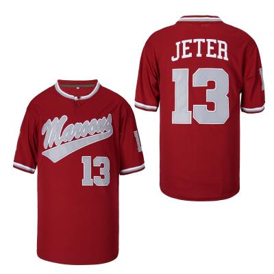 China Wholesale Breathable Mens Kalamazoo Central High School Drop 13 Derek Jeter Red Jersey S-3XL for sale