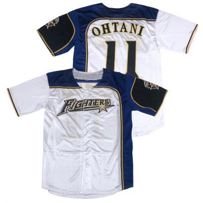 China Wholesale White&Navy Men's Hokkaido Breathable Nippon Ham Fighters 11 Shohei Ohtani Baseball Jersey Stitched S-3XL for sale