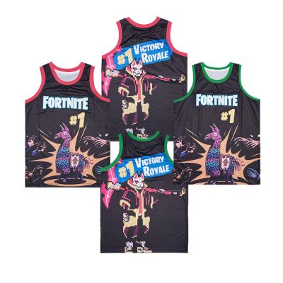 China Men's Fortnite Breathable #1 Victory Royale Basketball Jersey S-XXL for sale