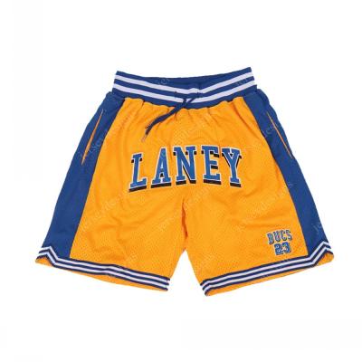 China Wholesale Breathable Yellow Mens Laney #23 Bucs Basketball Shorts Sports Pants Stitched S-XXL Good Quality for sale