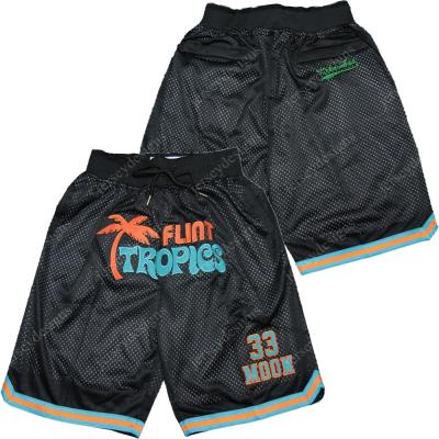 China Men's #33 Jackie Moon Pants Flint Tropics Movie Breathable Semi Pro Basketball Shorts Stitched for sale