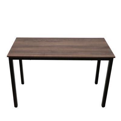 China Competitive price modern walnut wood grain laminated metal top frame furniture office computer desk working dining table for sale