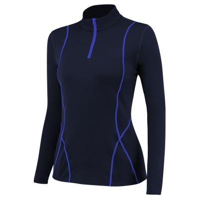 China Breathable New Design Fashion V-Neckline Long Sleeve Shirt Wholesale Color Leisure Sports Fitness Yoga Tops For Women for sale