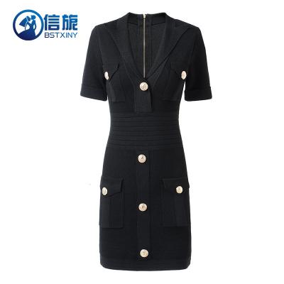 China 2022 Anti-Static Newest Design 90s Bandage High Quality Canvas Ladies Sweater Dress for sale