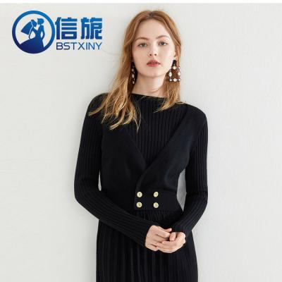 China 2022 New Arrival Women Vintage Dress Korea Supplier Loose Sweater Dress Anti-Static for sale